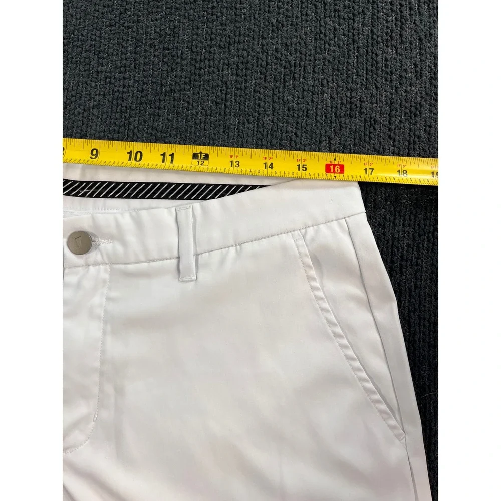 Primo Men White Golf Joggers Size 34 Short Tapered Performance Pants Zipper Cuff